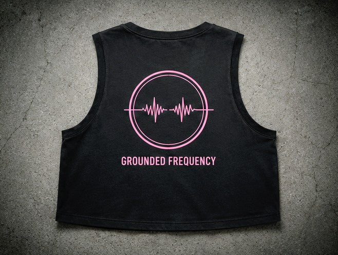 Grounded Frequency Signature Crop Tank