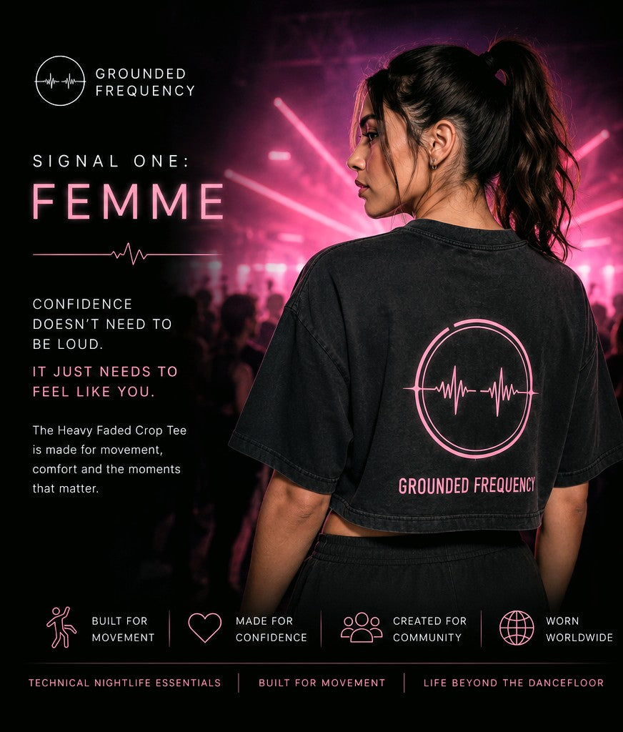 Grounded Frequency Heavy Faded Crop Tee