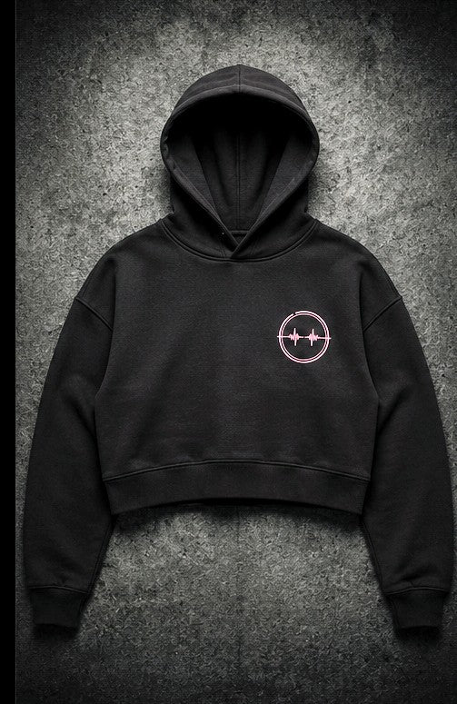 Grounded Frequency Signature Crop Hoodie
